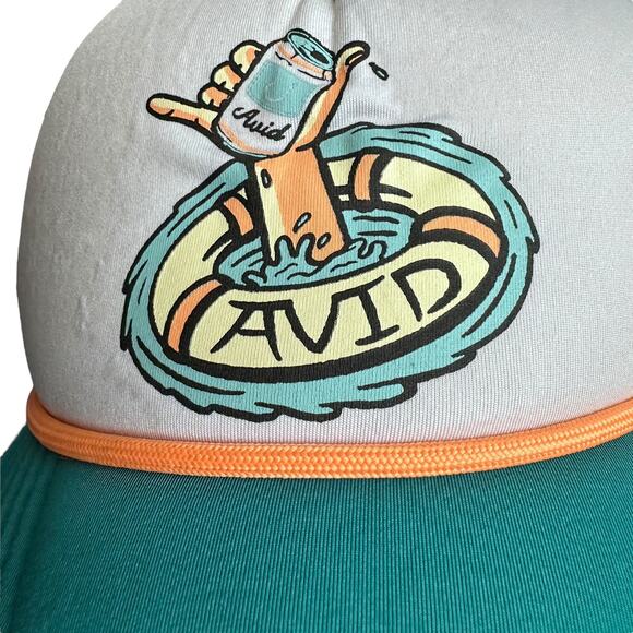 Avid Trucker Rope Hat One Size Snapback Fishing Vintage Style Turquoise Mesh Hat - Picture 2 of 10